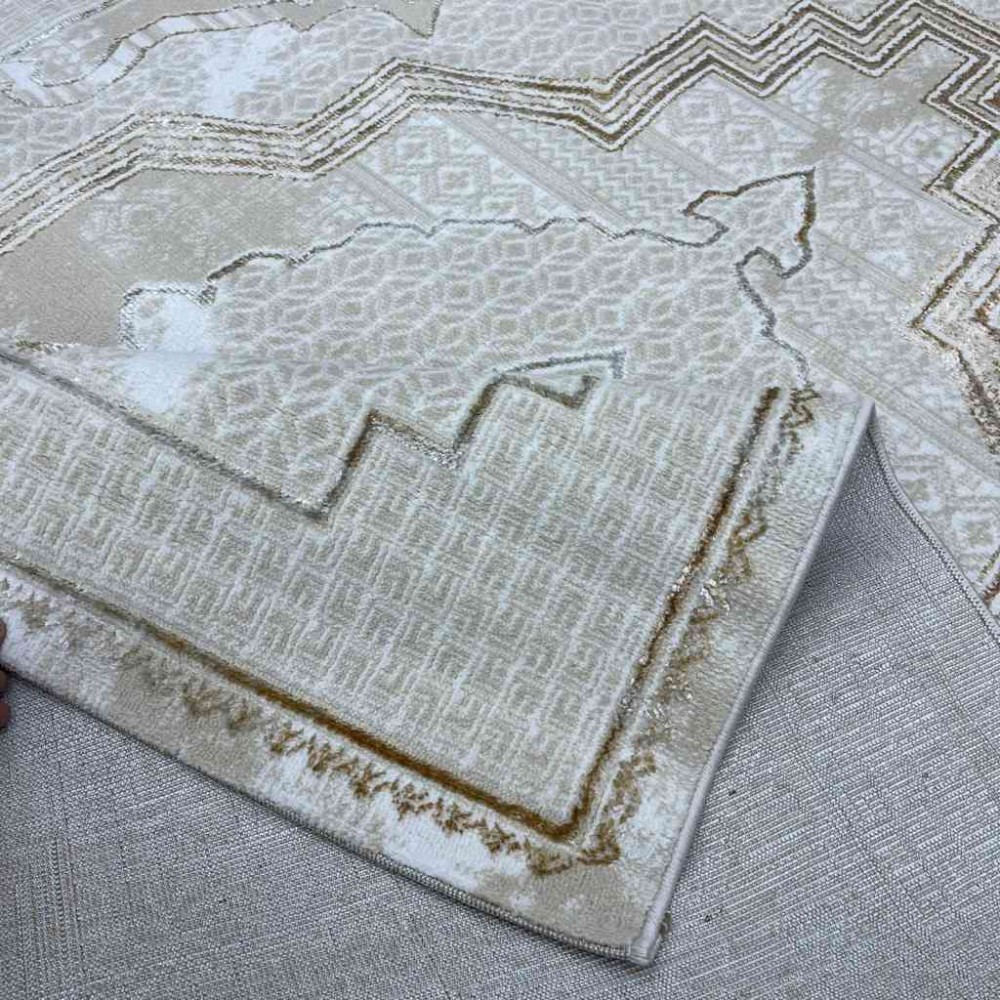 سجاد تركي ميا 11236B بيج ذهبي مقاس 100*200