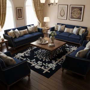 سجاد كلاسيك مالمو تركي S1019 كحلي مقاس 50*80