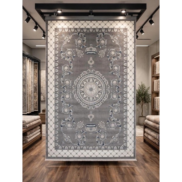 سجادة ريناس تركية 41152A رصاصي مقاس 200*300