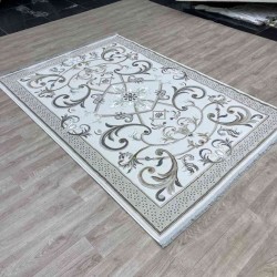 سجاد شرقي تاج نقش ايراني تركي 36023A كريم بيج مقاس 100*200