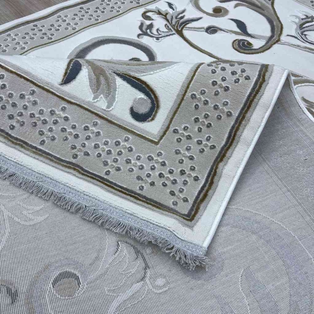 سجاد شرقي تاج نقش ايراني تركي 36023A كريم بيج مقاس 100*200