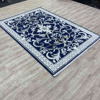 سجاد شرقي تاج نقش ايراني تركي 36023A كحلي مقاس 250*350