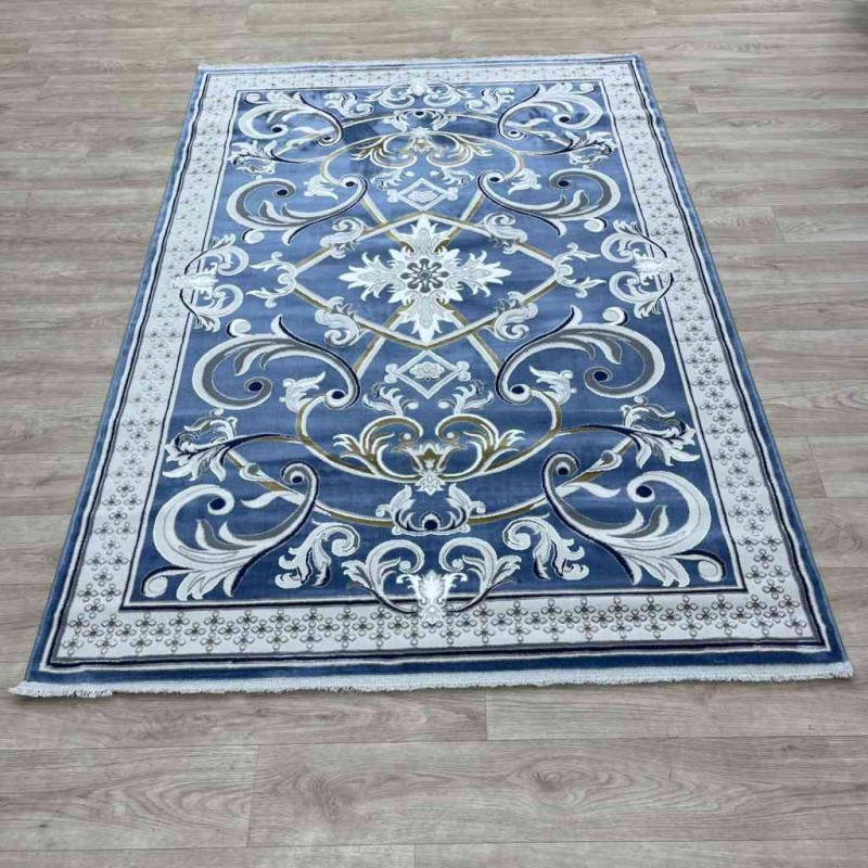 سجاد شرقي تاج نقش ايراني تركي 36023A سماوي مقاس  250*350