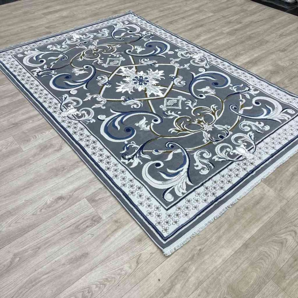 سجاد شرقي تاج نقش ايراني تركي 36023A رصاصي مقاس 200*300