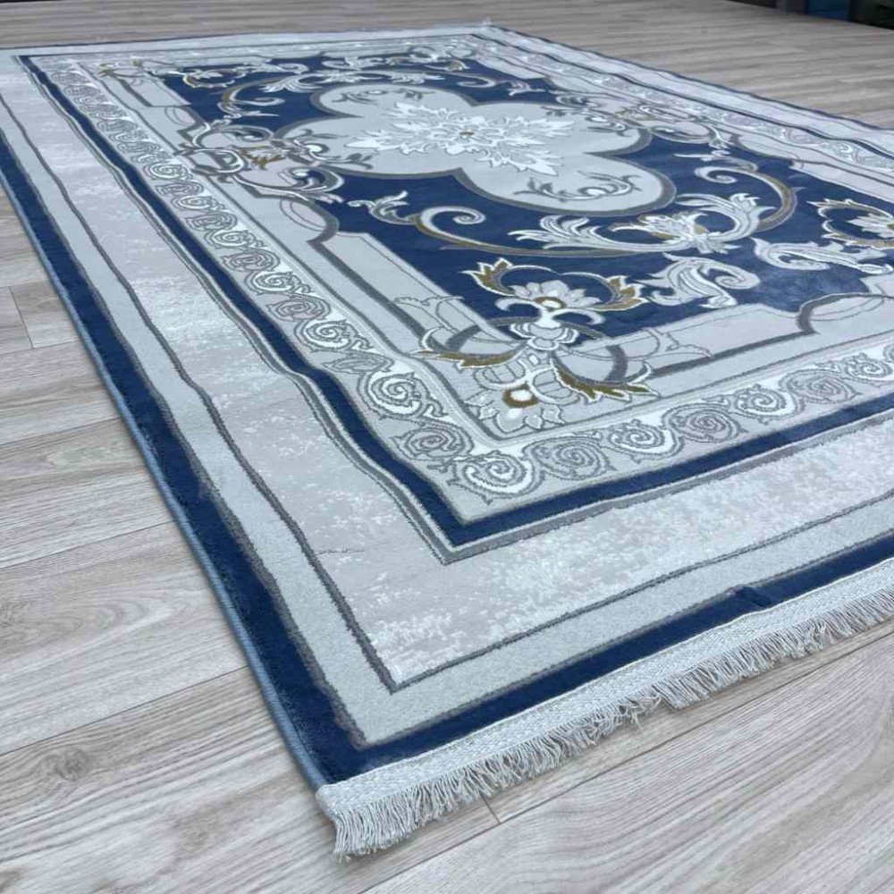 سجاد تركي سيرينتي نشقه ايراني 36235 سماوي مقاس 250*350