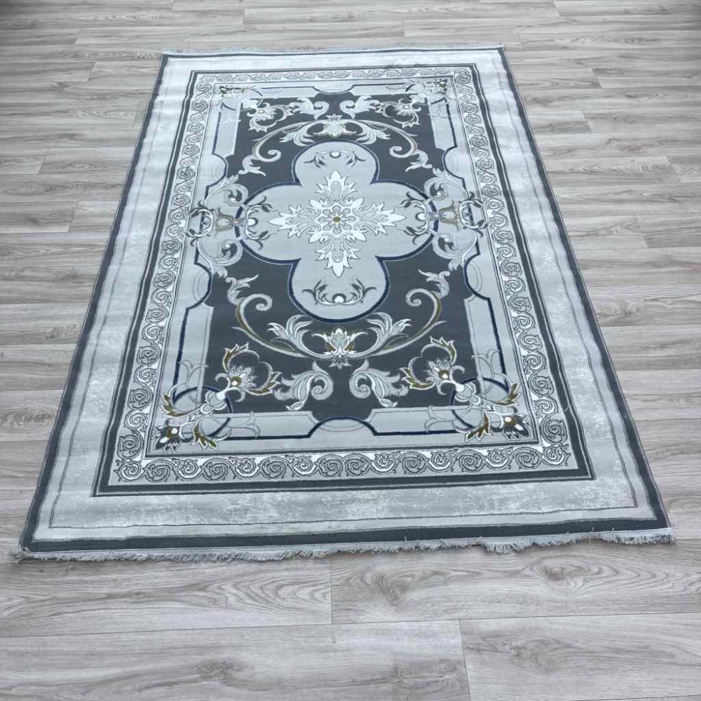 سجاد تركي سيرينتي نشقه ايراني 36235 رصاصي مقاس 100*400