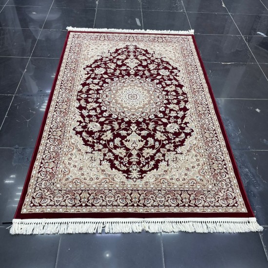 Türkiye Al Baha Classic Thick Soft Carpet 3403D Burgundy Red Size 300*500