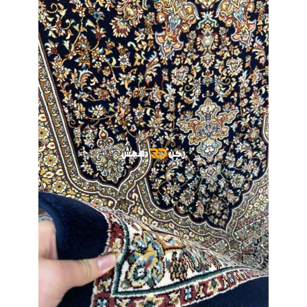 سجاد تركي الفخامة صوف اكرليك خيط مبروم  37878 لون كحلي مقاس 100*200