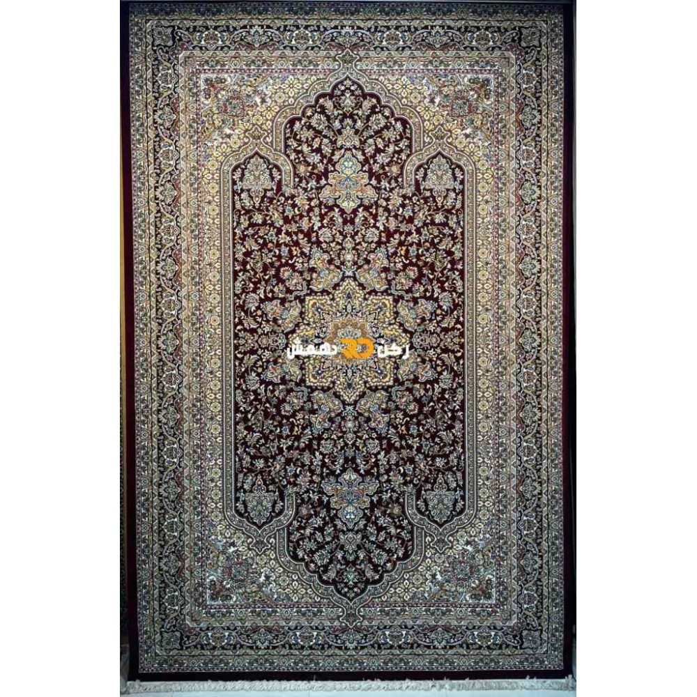 سجاد تركي الفخامة صوف اكرليك خيط مبروم  37878 لون احمر عنابي مقاس 100*200