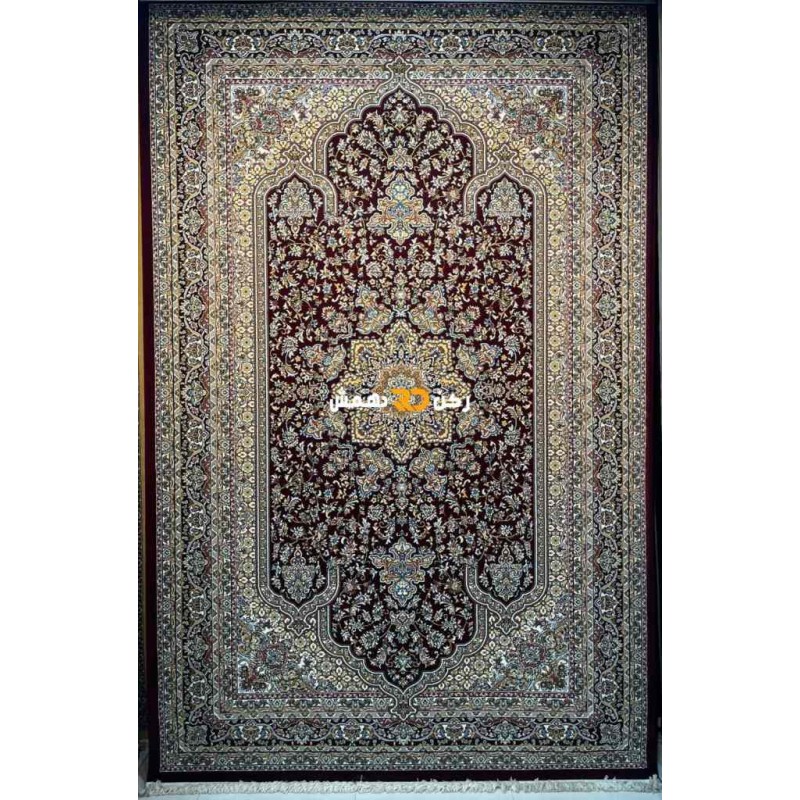 سجاد تركي الفخامة صوف اكرليك خيط مبروم  37878 لون احمر عنابي مقاس 100*200