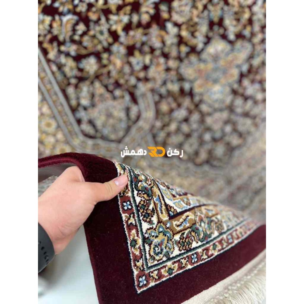 سجاد تركي الفخامة صوف اكرليك خيط مبروم  37878 لون احمر عنابي مقاس 100*200