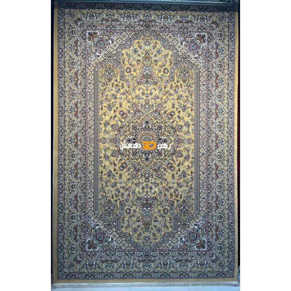 سجاد تركي الفخامة صوف اكرليك خيط مبروم  37878 لون ذهبي مقاس 400*600