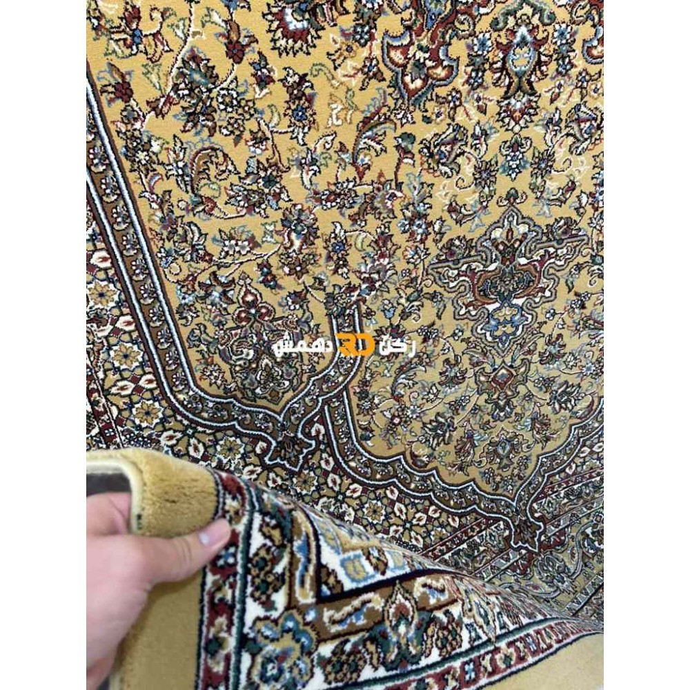 سجاد تركي الفخامة صوف اكرليك خيط مبروم  37878 لون ذهبي مقاس 400*600