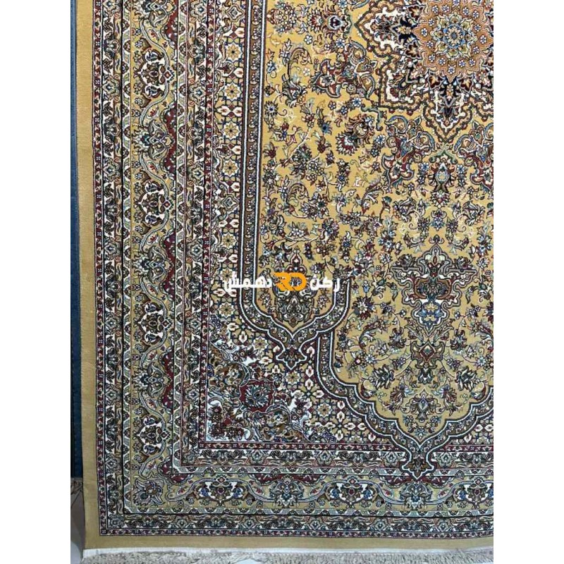 سجاد تركي الفخامة صوف اكرليك خيط مبروم  37878 لون ذهبي مقاس 400*500