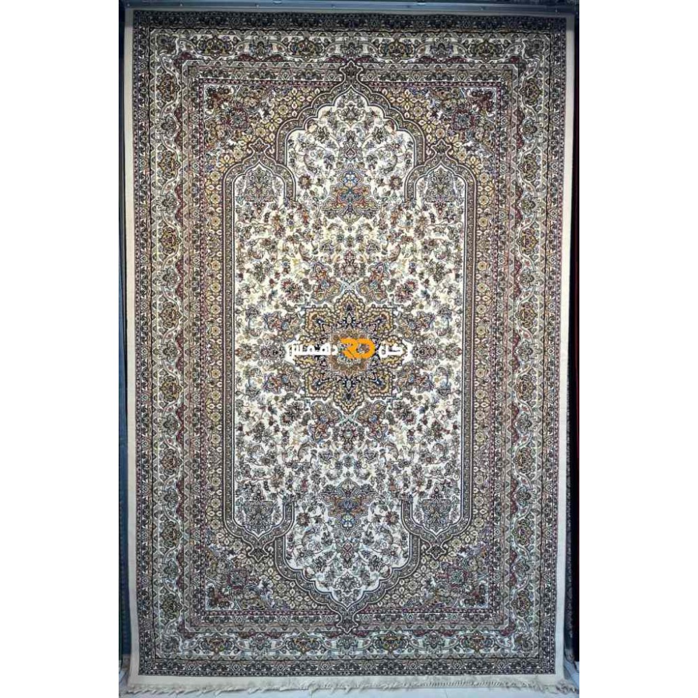 سجاد تركي الفخامة صوف اكرليك خيط مبروم  37878 لون كريم مقاس 400*600