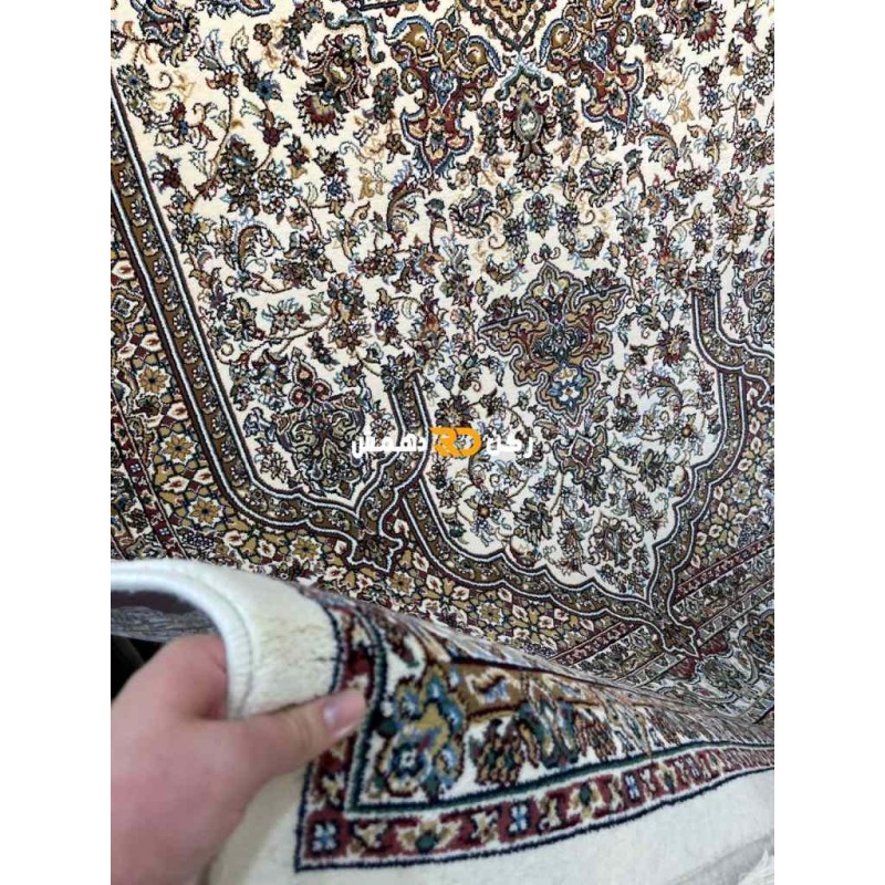 سجاد تركي الفخامة صوف اكرليك خيط مبروم  37878 لون كريم مقاس 100*200