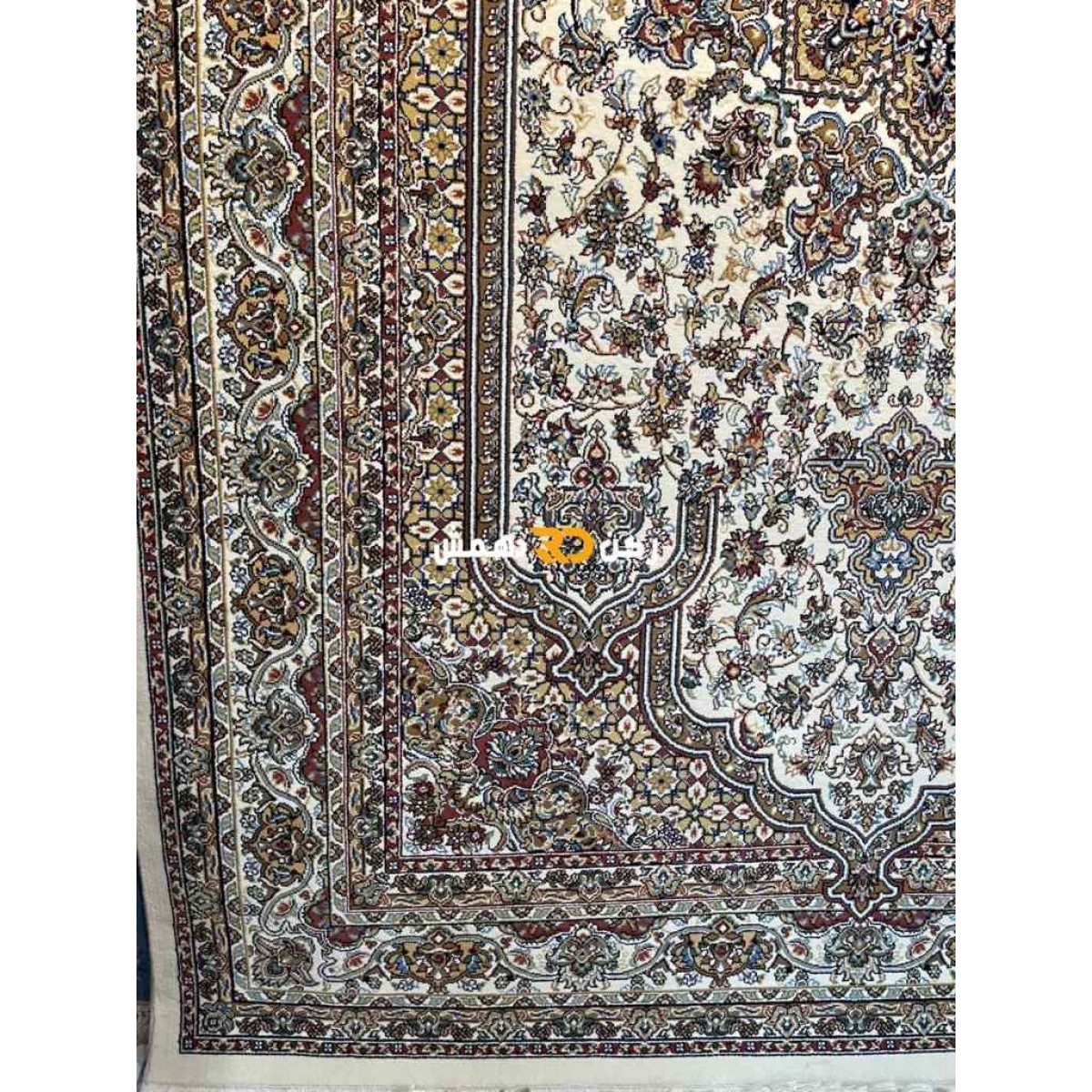 سجاد تركي الفخامة صوف اكرليك خيط مبروم  37878 لون كريم مقاس 100*200