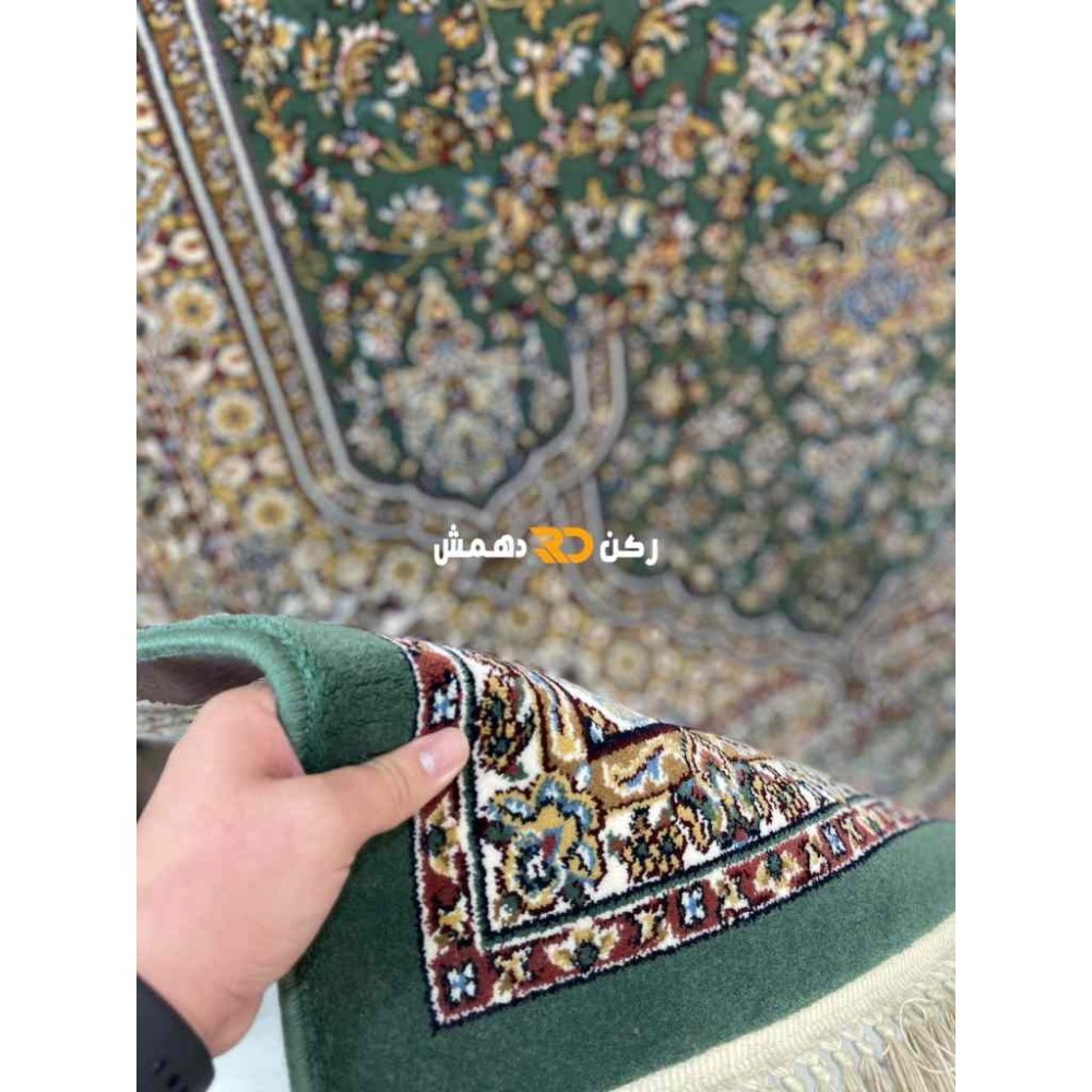 سجاد تركي الفخامة صوف اكرليك خيط مبروم  37878 لون اخضر مقاس 300*400