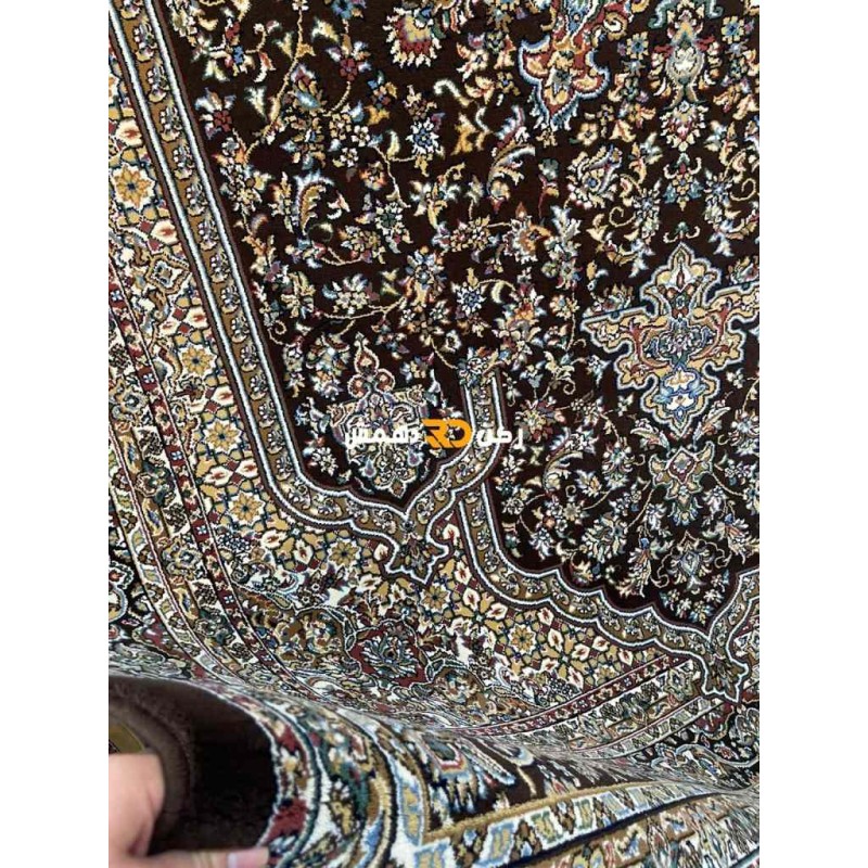 سجاد تركي الفخامة صوف اكرليك خيط مبروم  37878 لون بني مقاس 100*200