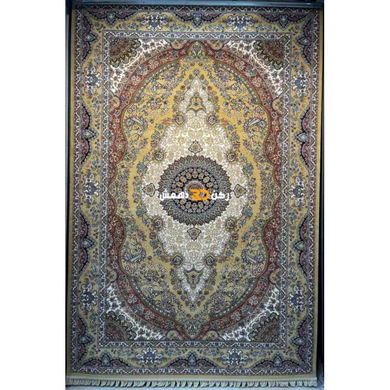 سجاد تركي الفخامة صوف اكرليك خيط مبروم  36963 لون ذهبي مقاس 100*200