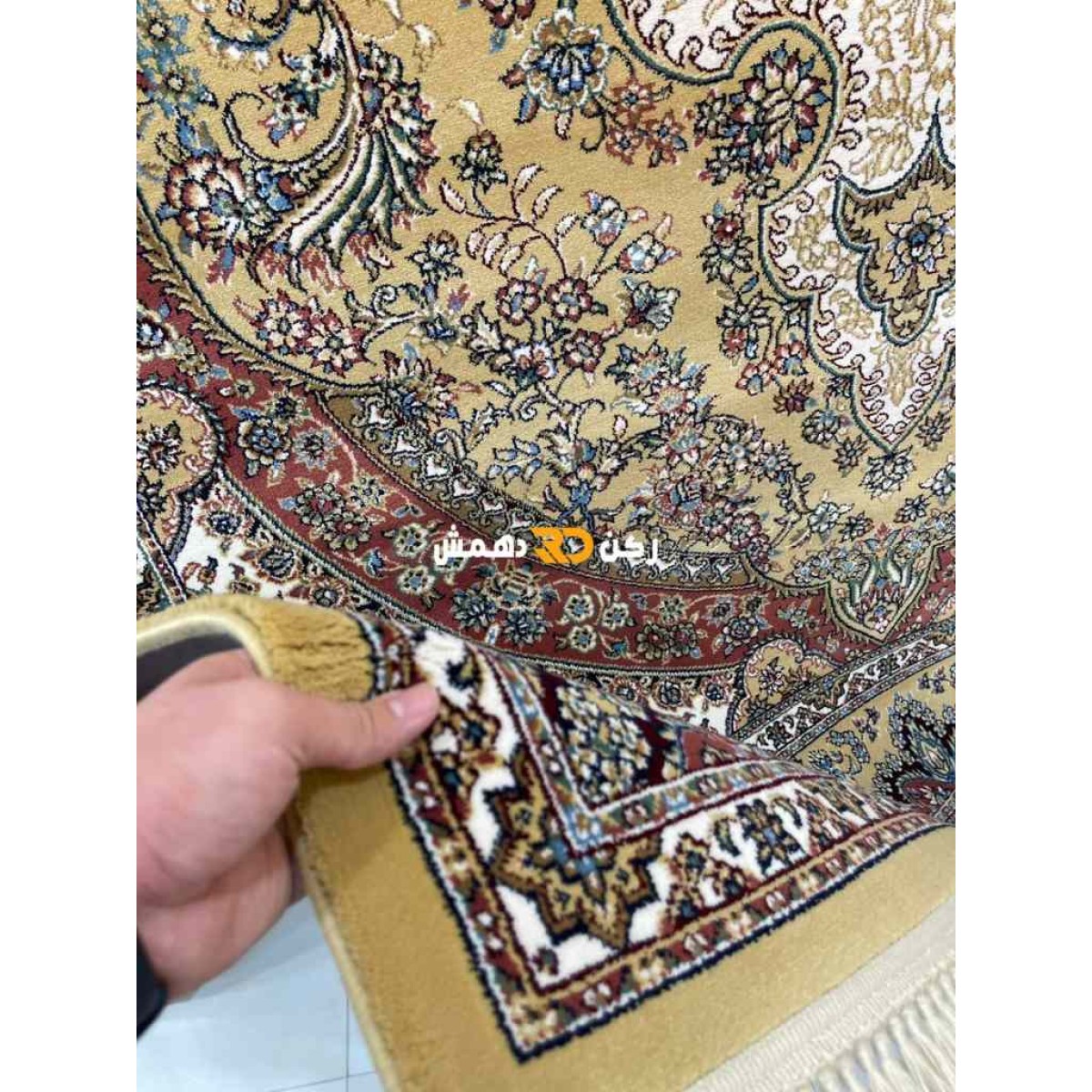 سجاد تركي الفخامة صوف اكرليك خيط مبروم  36963 لون ذهبي مقاس 150*230
