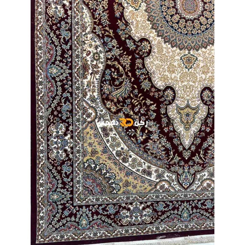 سجاد تركي الفخامة صوف اكرليك خيط مبروم  36963 لون احمر عنابي مقاس 400*600