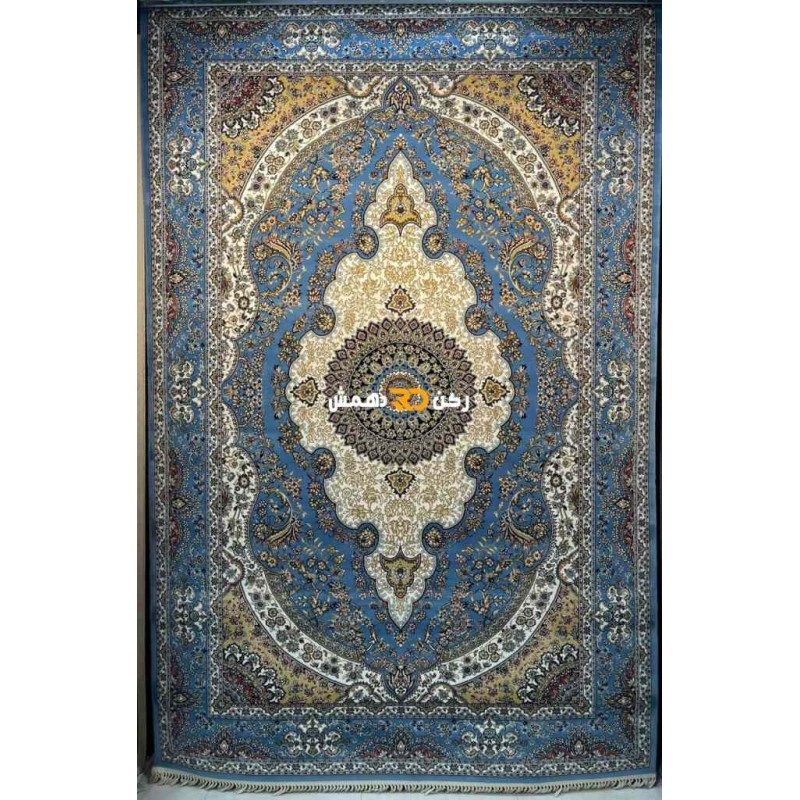 سجاد تركي الفخامة صوف اكرليك خيط مبروم  36963 لون سماوي مقاس 100*300