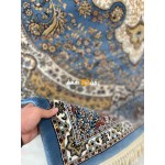 سجاد تركي الفخامة صوف اكرليك خيط مبروم  36963 لون سماوي مقاس 100*300