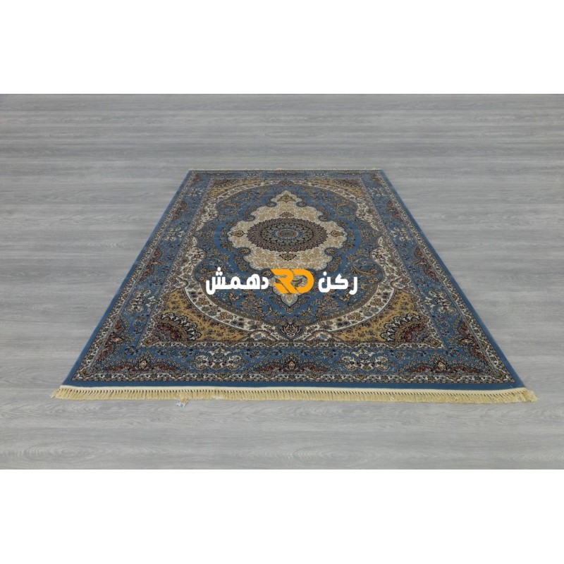 سجاد تركي الفخامة صوف اكرليك خيط مبروم  36963 لون سماوي مقاس 100*300