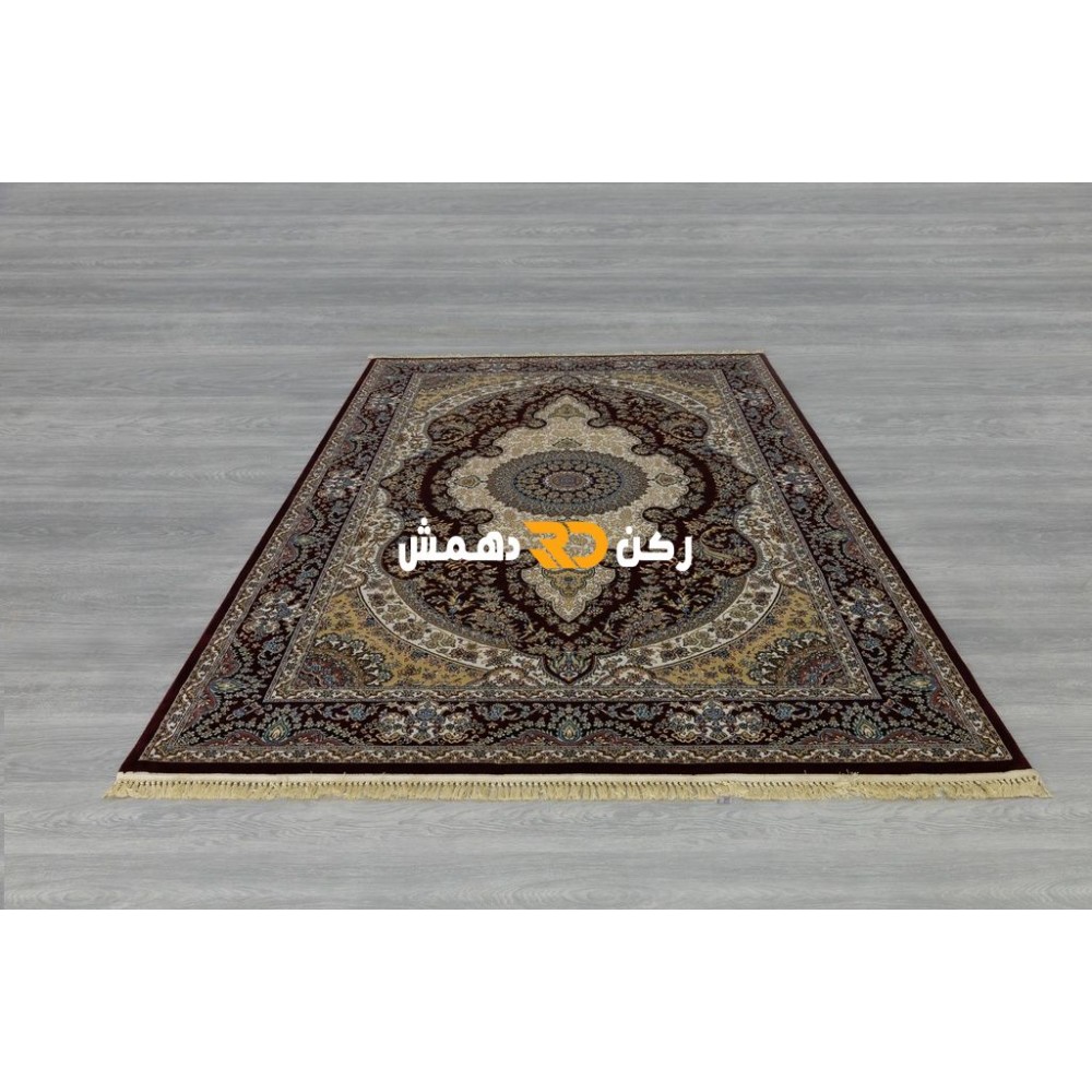 سجاد تركي الفخامة صوف اكرليك خيط مبروم  36963 لون احمر عنابي مقاس 400*600