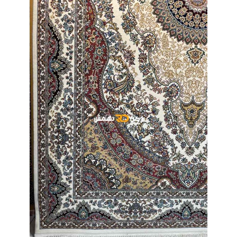 سجاد تركي الفخامة صوف اكرليك خيط مبروم  36963 لون كريم مقاس 100*400