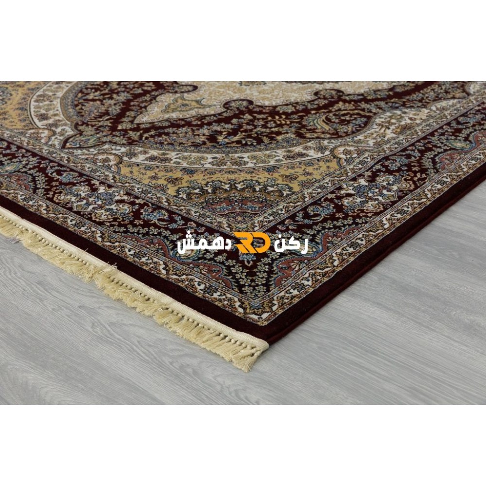 سجاد تركي الفخامة صوف اكرليك خيط مبروم  36963 لون احمر عنابي مقاس 400*600