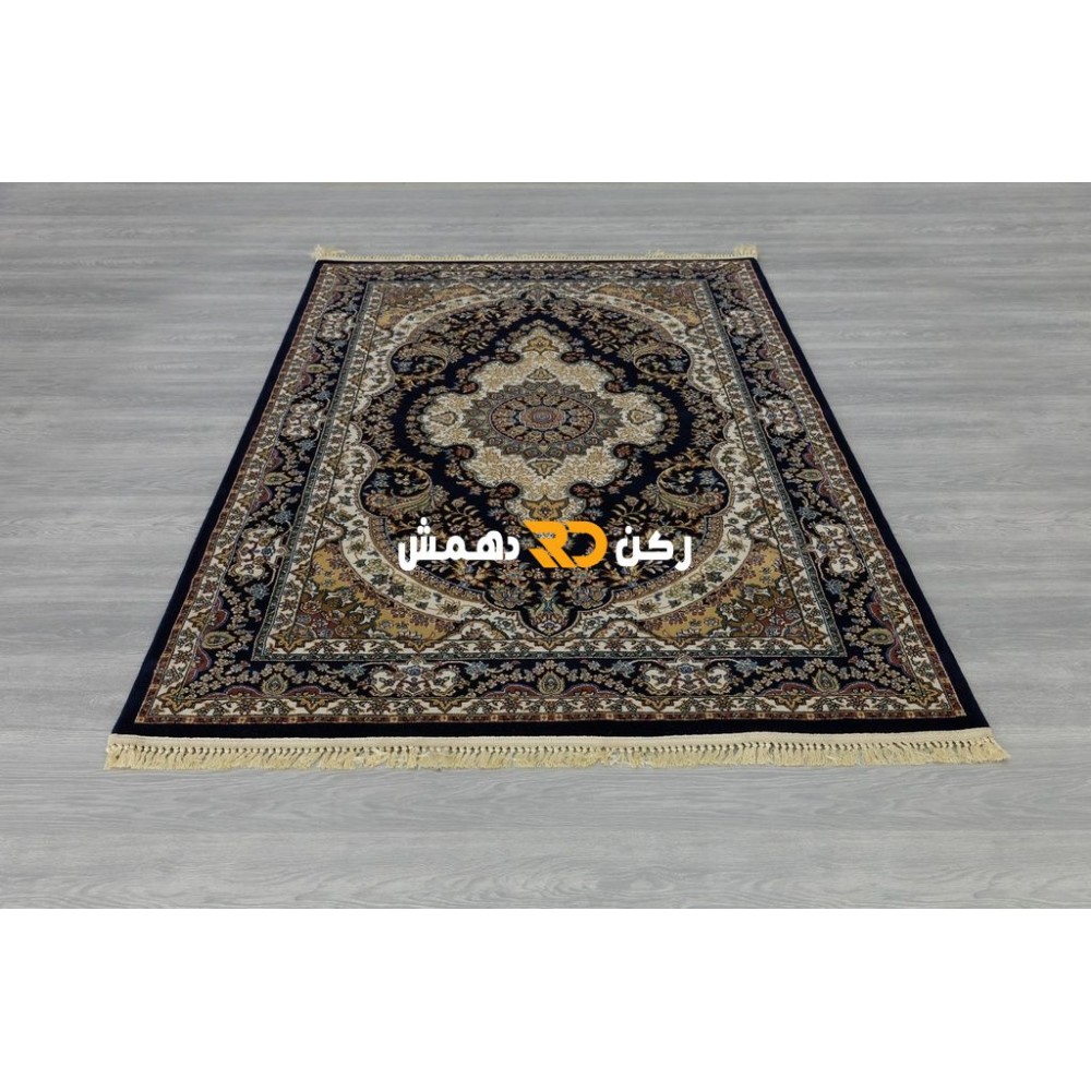 سجاد تركي الفخامة صوف اكرليك خيط مبروم  36963 لون كحلي مقاس 400*600