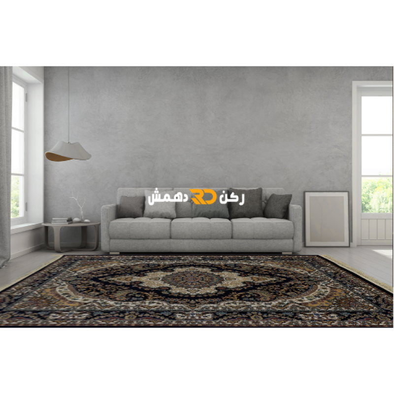 سجاد تركي الفخامة صوف اكرليك خيط مبروم  36963 لون كحلي مقاس 100*200