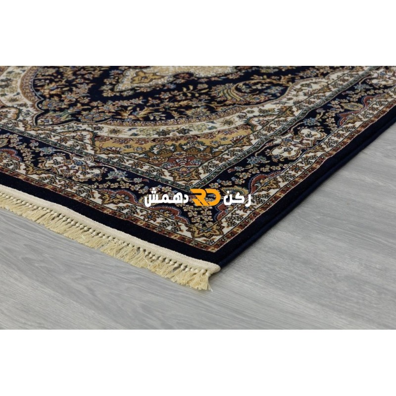 سجاد تركي الفخامة صوف اكرليك خيط مبروم  36963 لون كحلي مقاس 400*600