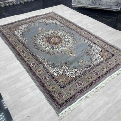 سجاد تركي الماس صوف درجه اولا كلاسيك سميك 38684A رصاصي مقاس 250*350