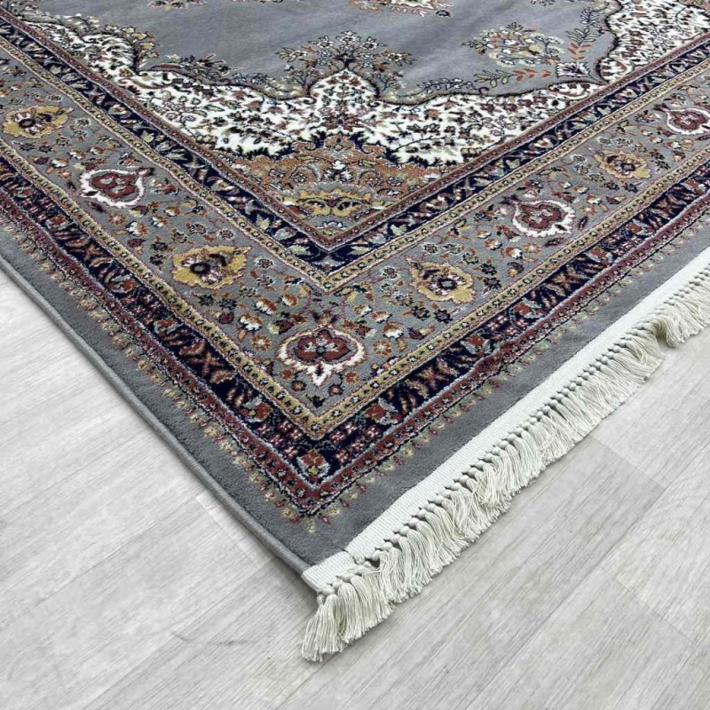 سجاد تركي الماس صوف درجه اولا كلاسيك سميك 38684A رصاصي مقاس 400*600