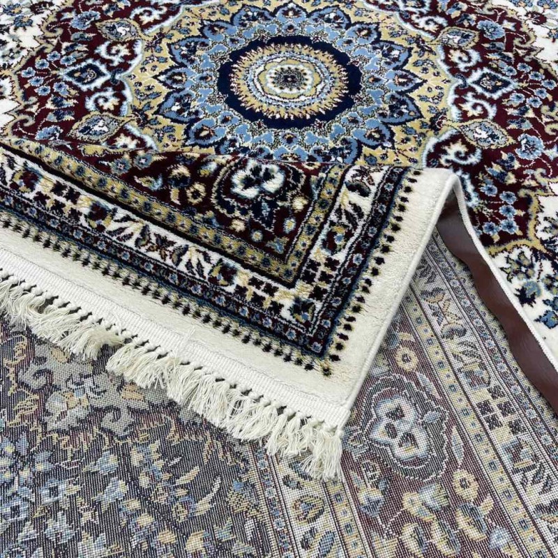 سجاد تركي الماس صوف درجه اولا كلاسيك سميك 38684A كريم مقاس 100*200