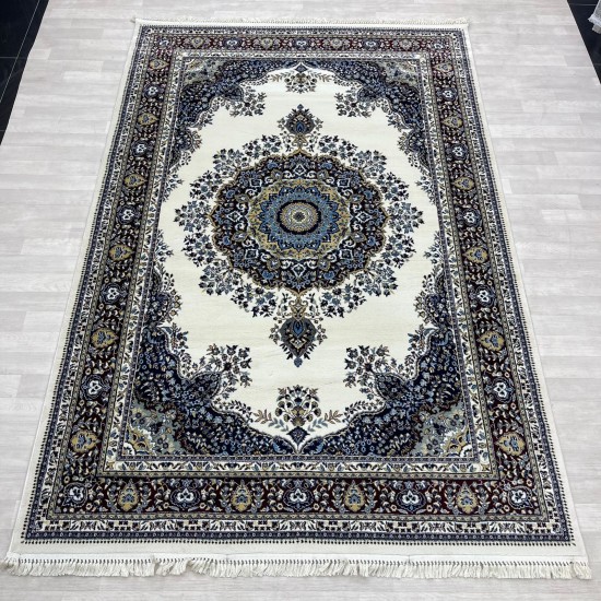 Turkish diamond carpet first class classic thick wool 38684A Cream size 300*400