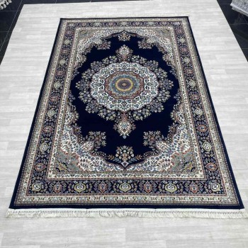 سجاد تركي الماس صوف درجه اولا كلاسيك سميك 38684A كحلي مقاس 250*350