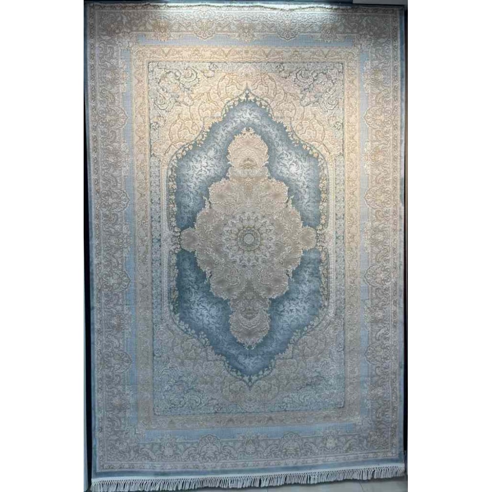 سجاد تركي اليمامة كلاسيك سميك ناعم 40378A سماوي مقاس 100*400