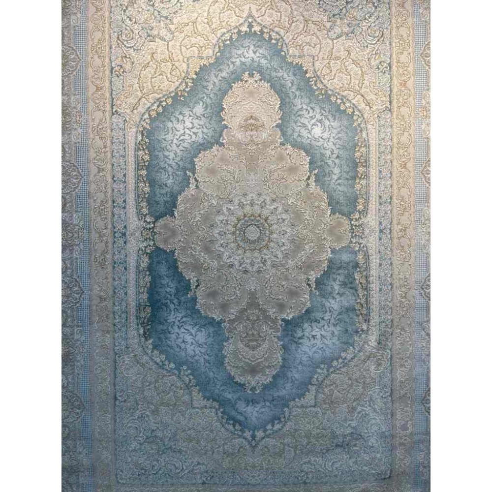 سجاد تركي اليمامة كلاسيك سميك ناعم 40378A سماوي مقاس 100*400