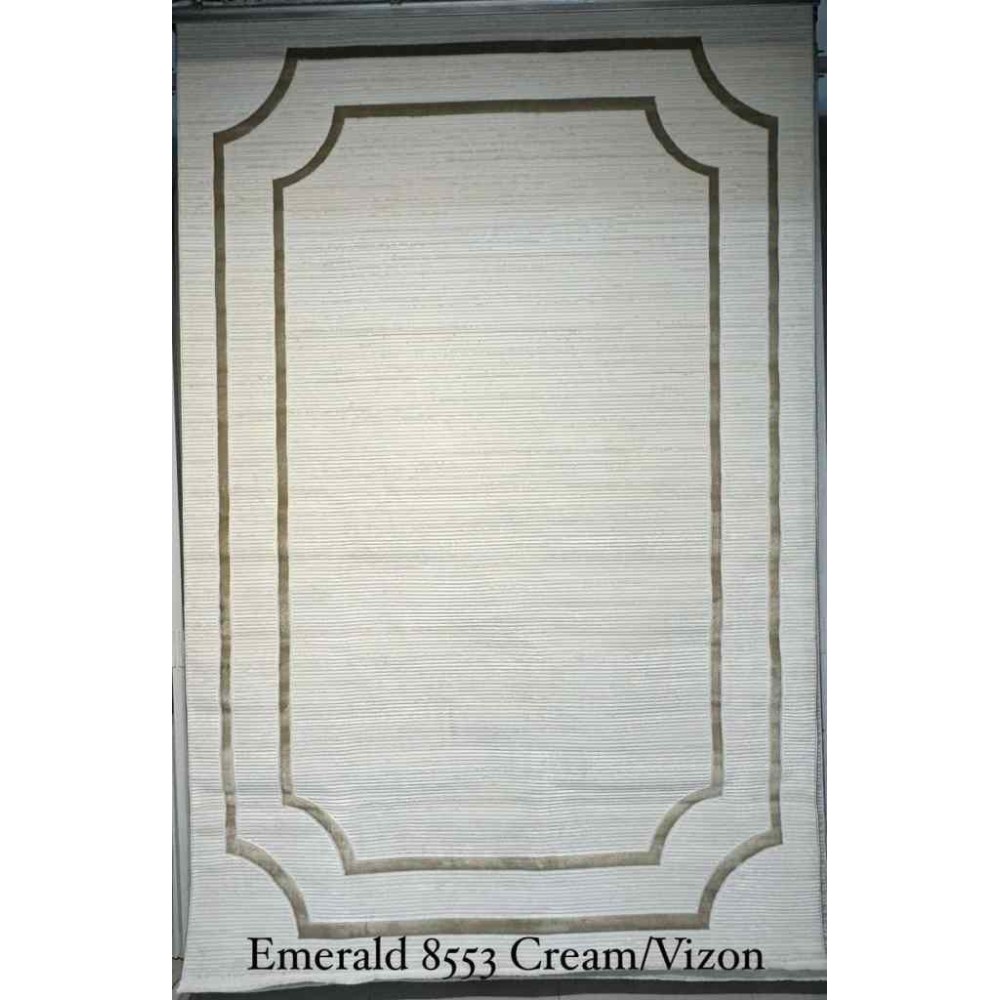 سجاد تركي اطار برواز الزمرد 8553 كريم فيزون مقاس 400*500