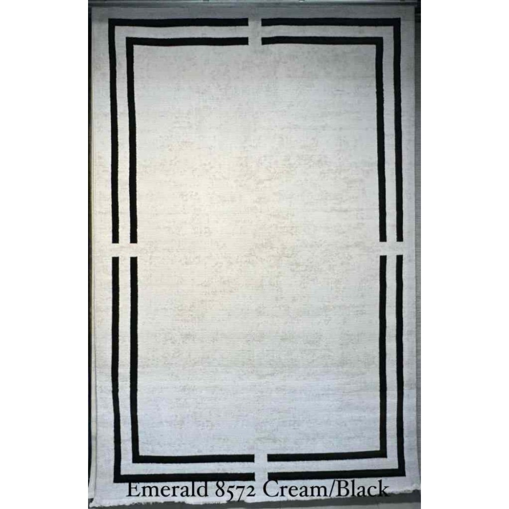 سجاد تركي اطار برواز الزمرد 8572 كريم اسود مقاس 400*500