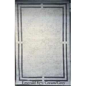 سجاد تركي اطار برواز الزمرد 8572 كريم رصاصي مقاس 80*150