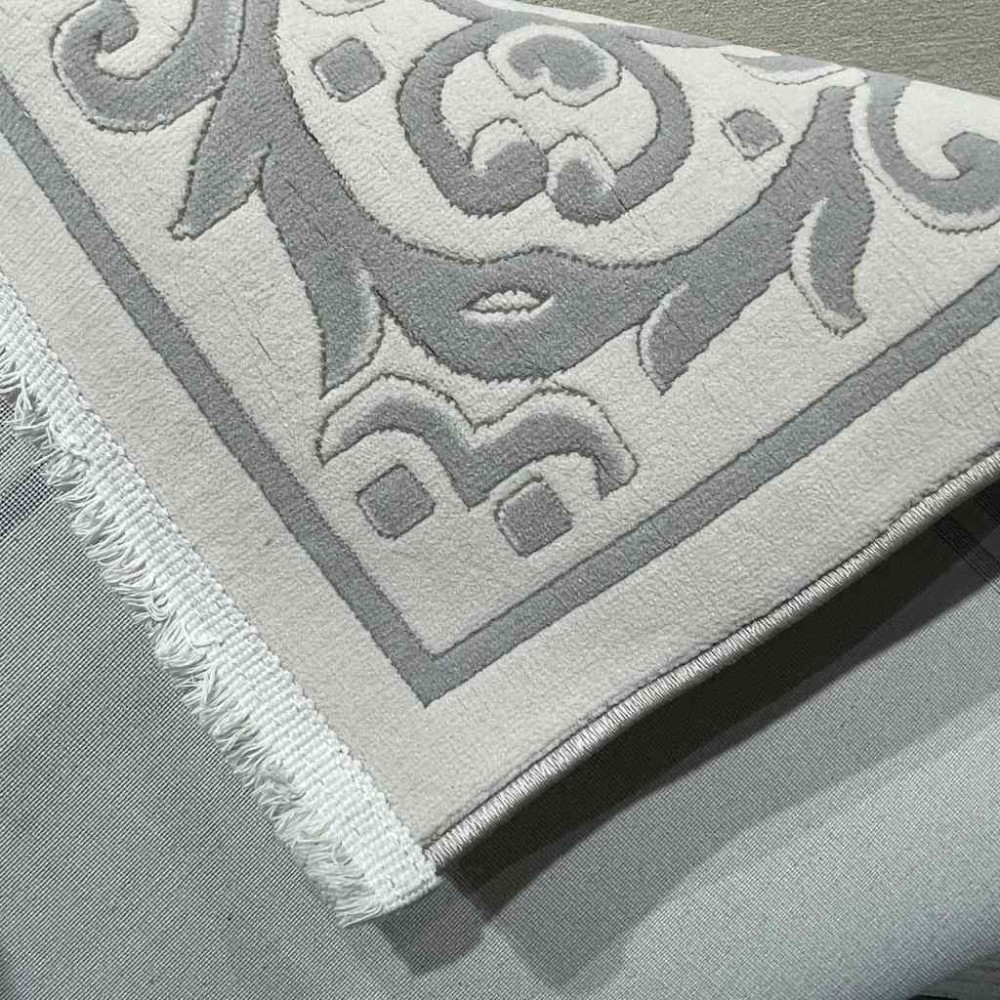 سجاد تركي فلورنس J674 كريم رصاصي مقاس 100*200