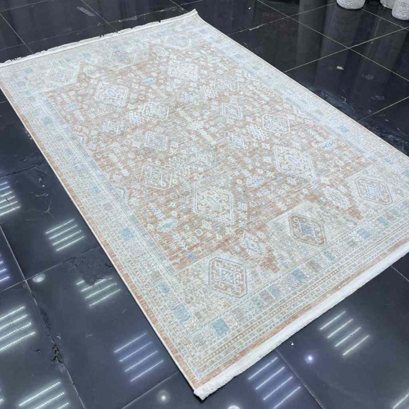 سجاد بوهيمي تركي جاليري F536CT11 سومون كريم مقاس 80*150