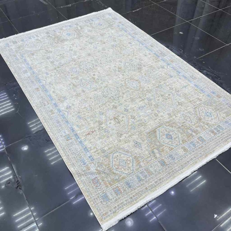 سجاد بوهيمي تركي جاليري F536CT11 كريم بيج مقاس 80*150