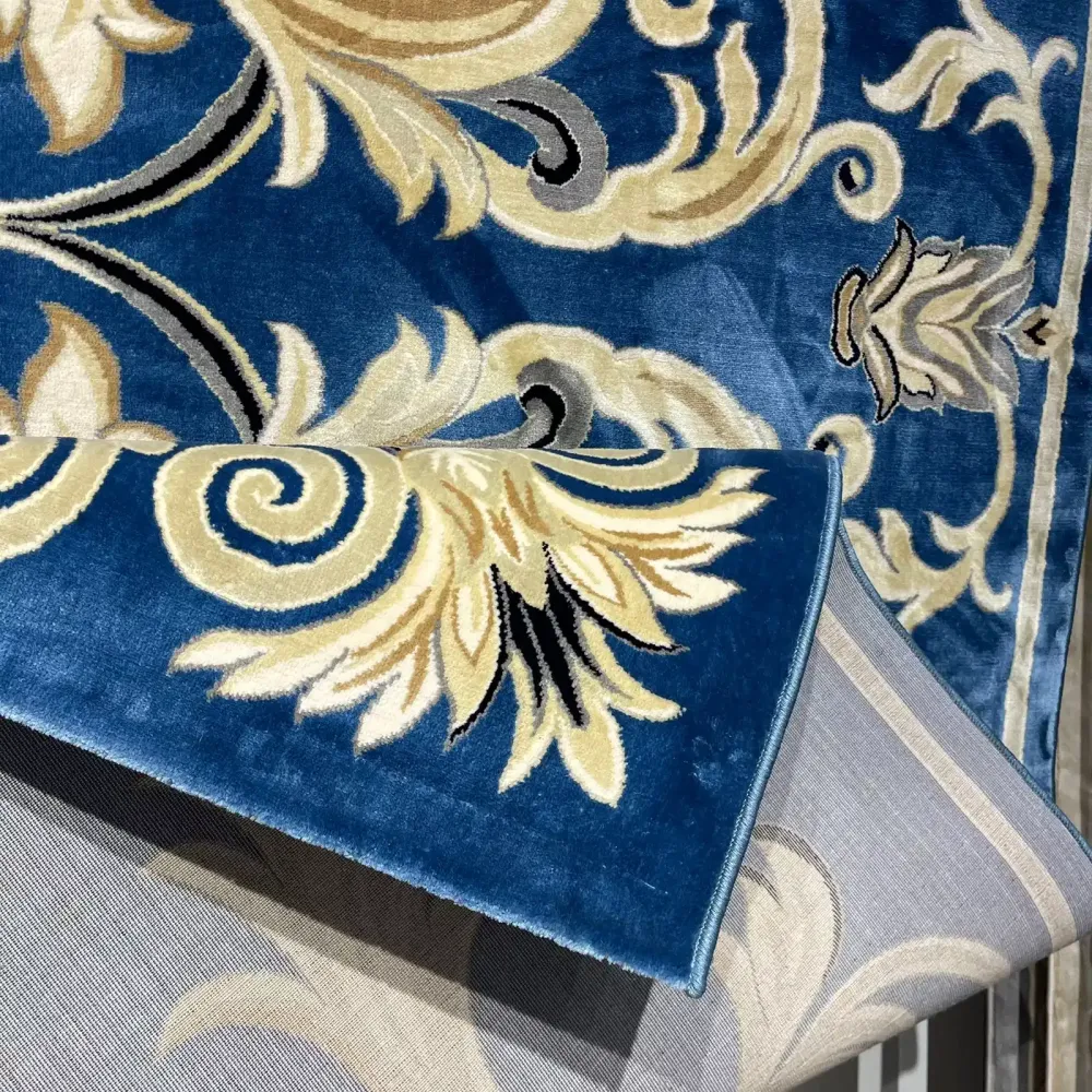 سجاد تركي لمينا نقش فرنسي 40844A سماوي مقاس 400*600