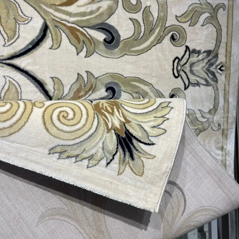 سجاد تركي لمينا نقش فرنسي 40844A كريم مقاس 100*200